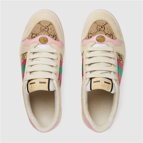 gucci shoes with swarovski crystals|Gucci screener sneakers with crystals.